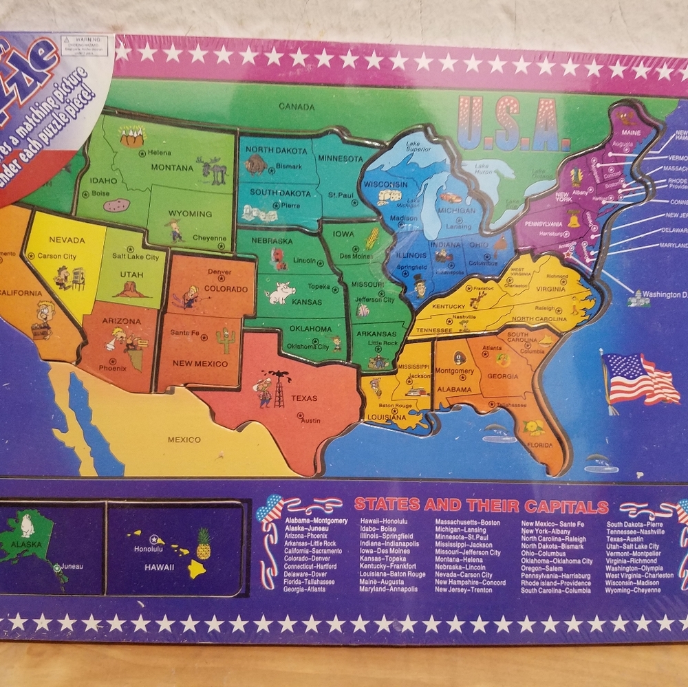 Wood Puzzle of United States
